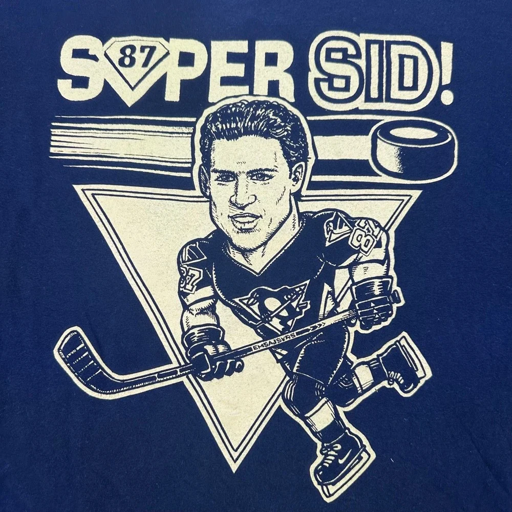 Anvil Sidney Crosby Graphic T-Shirt Mens XL Black Super Sid Pittsburgh‎ Hockey